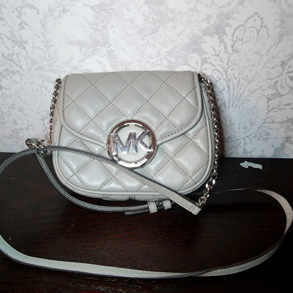 Michael Kors Gray Quilted Crossbody Bag